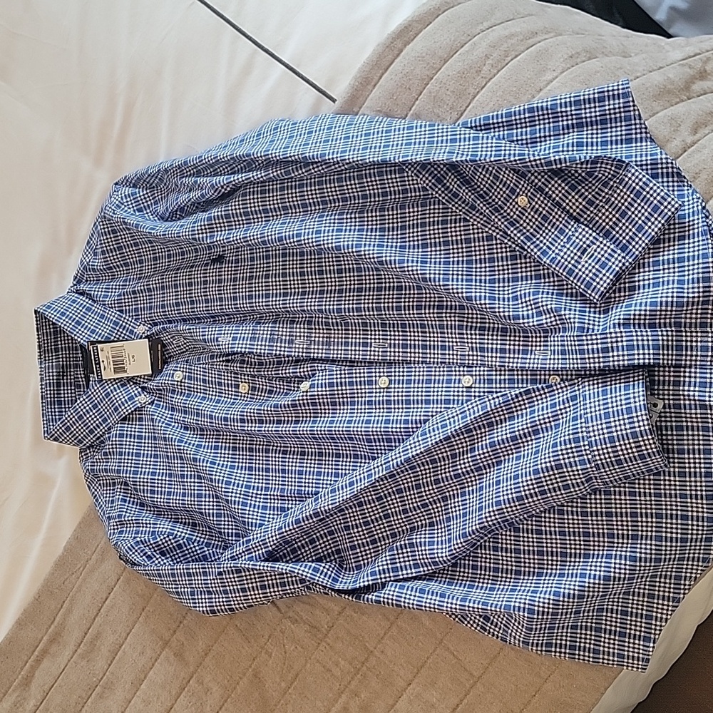 Ralph Lauren Mens Blue Button Up, New